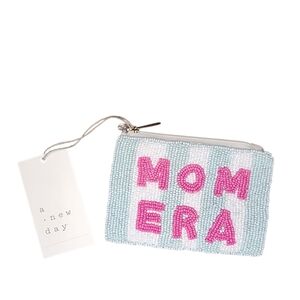 A NEW DAY/TARGWT "mom Era" beaded zip pouch, walllet/coin purse